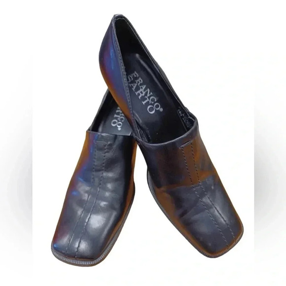 Franco Sarto Black Almond Toe  Heels Size 6M - Picture 2 of 8